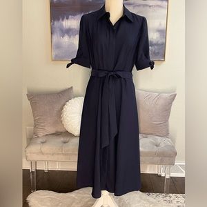 Calvin Klein Navy Tie Waist Dress